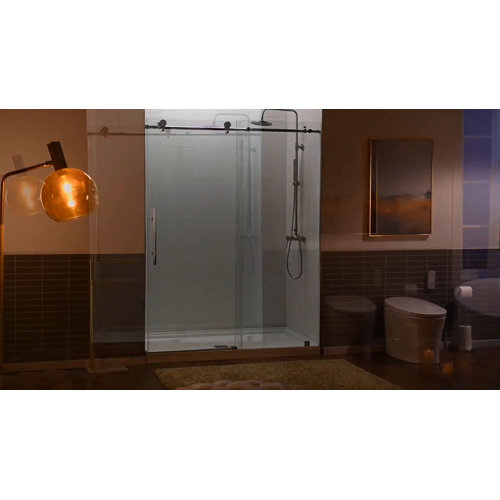 Woodbridge 60 X 76 Single Sliding Frameless Shower Door And Reviews Wayfair